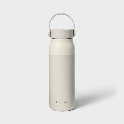 32oz Stainless Steel Hydration Water Bottle - Cream - Embark: Portable Drinkware, Polypropylene Lid