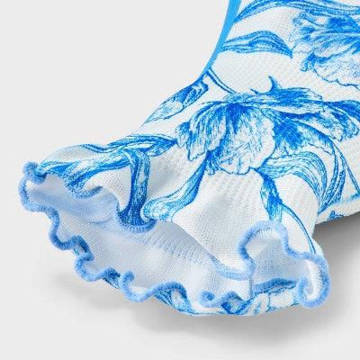 Floral Print Garden Pull-On Gloves - A New Day Blue L/XL