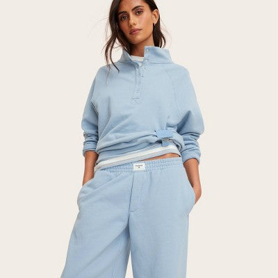 Women's High-Rise Boxer Sweatpants - Parke x Target Light Blue M