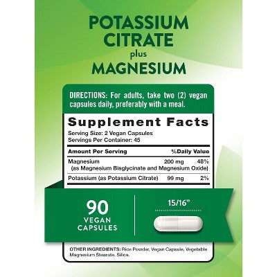 Nature's Truth Potassium Magnesium Citrate Capsules | 90 Count EXP:11/2026 AFTER