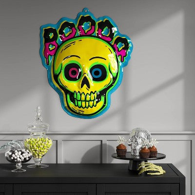 27"x23" Halloween Boo Skull Vac Form Sign Unframed Wall Art - Hyde and EEK! Boutique (LOCAL PICKUP ONLY)