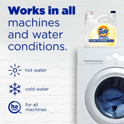 Tide Liquid Simply Laundry Detergent - Free & Sensitive - Unscented - 117oz