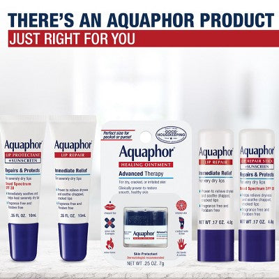 Aquaphor Lip Repair Stick - 3pk/0.51oz: Moisturizing, Clear Balm, Travel Size