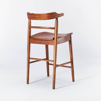 Kaysville Curved Back Wood Counter Height Barstool Walnut: Rubberwood Frame, 250lb Capacity - Threshold designed with Studio McGee (LOCAL PICKUP ONLY)