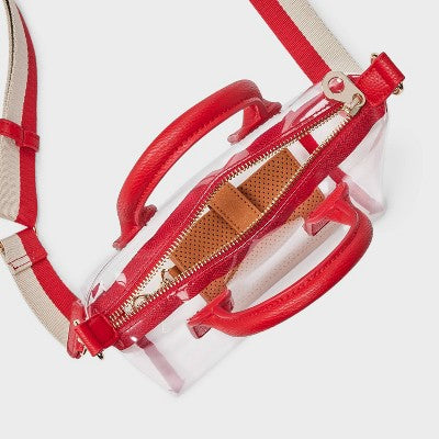 Foundational Mini Tote Handbag - Universal Thread Red/Clear