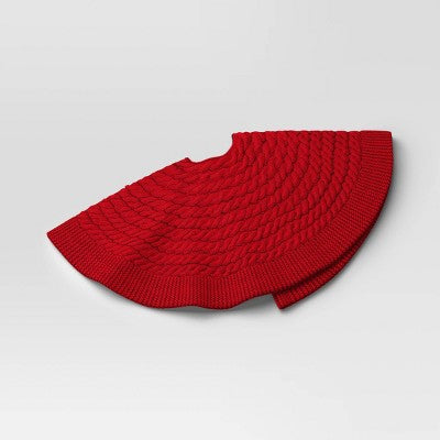 48" Christmas Centric Cable Knit Tree Skirt Red - Wondershop (LOCAL PICKUP ONLY)