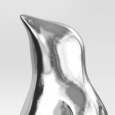 Plated Ceramic Penguin Christmas Animal Figurine - Wondershop Silver