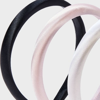 Girls' 3pk Padded Headband - art class Pink/White/Black: Fashion Accessory for All Hair Types