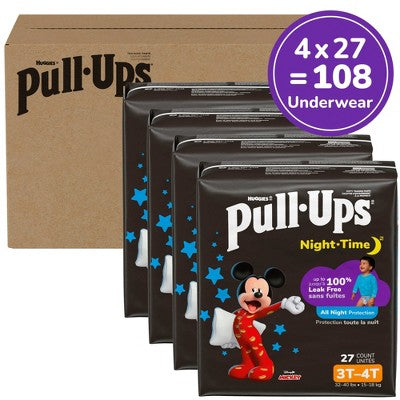 Pull-Ups Night-Time Potty Disposable Training Pants - Boys - 3T-4T - 108ct