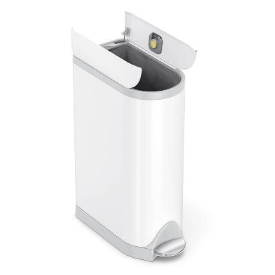 simplehuman 18L Diaper Can - White Steel