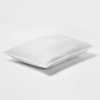Standard Reversible Cotton Stripe Quilt Sham Light Gray - Threshold: OEKO-TEX Certified, 100% Cotton, Machine Washable