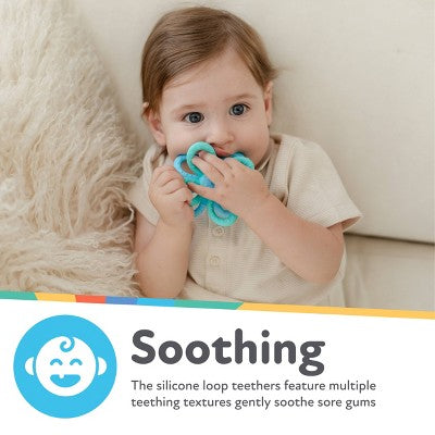 Nuby Geo Silicone Teether - Boy