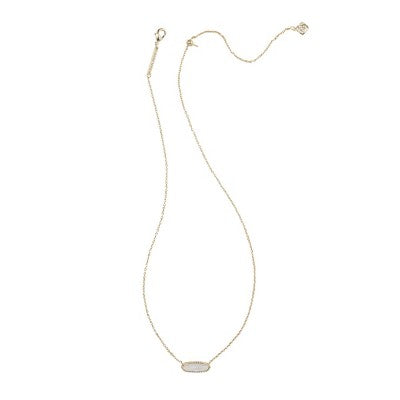 Kendra Scott Eva 14K Gold Over Brass Pendant Necklace - Mother of Pearl: Lobster Claw Clasp, 19" Length