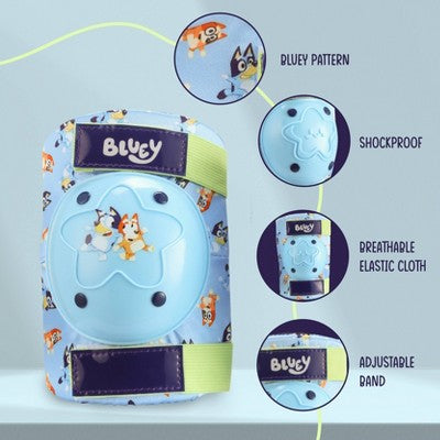 Bluey Protective Gear Set Knee Pad 4pc - Blue: Youth Cycling & Skateboarding Pads