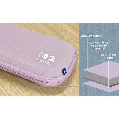 HORI Slim Hard Shell Tough Pouch (Cozy Lavender) for Nintendo Switch 2