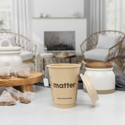 Matter Compostable Hot Disposable Cup with Lid - 12oz/10ct