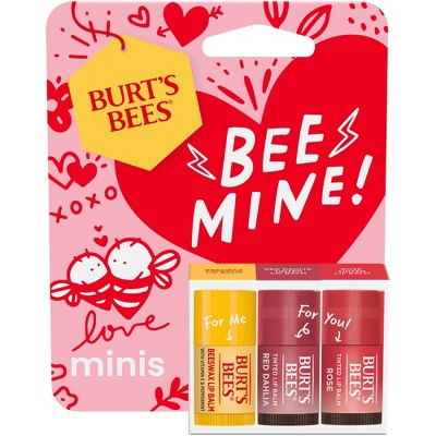 Burt's Bees Be Mine Valentines Day Beeswax Lip Balm and Tinted Lip Balm Mini - 0.147oz/3pk