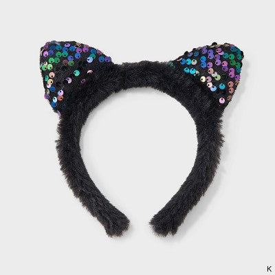 Girls' Halloween Cat Ears Headband - Cat & Jack Black
