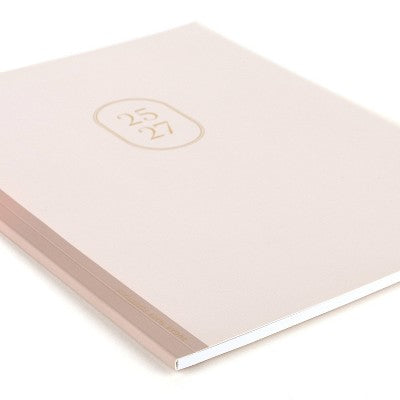 Sugar Paper Essentials Monthly Planner 1/4"x8-9/16"x11" Pale Pink with Rose
