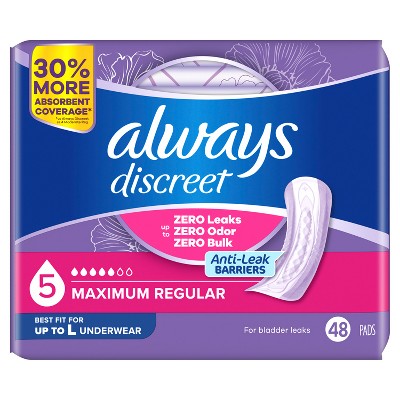 Always Discreet Drop Incontinence Pads - Heavy - Regular - 48ct