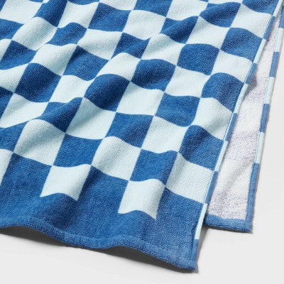Blue Checker Beach Towel - Sun Squad