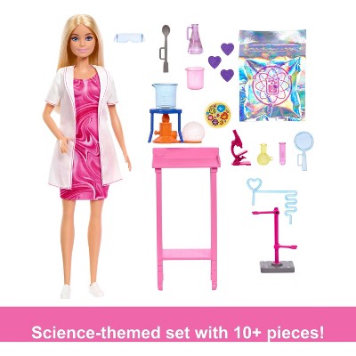 Barbie Scientist Blonde 11" Fashion Doll, Lab Table and Color-Change Accessories