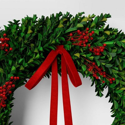 Holiday Boxwood Preserved Wreath - Threshold (LOCAL PICKUP ONLY)