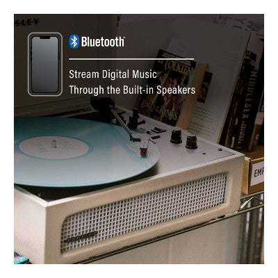Crosley Voyager Bluetooth Vinyl Record Player - Dune: Belt Drive, Portable, 3-Speed