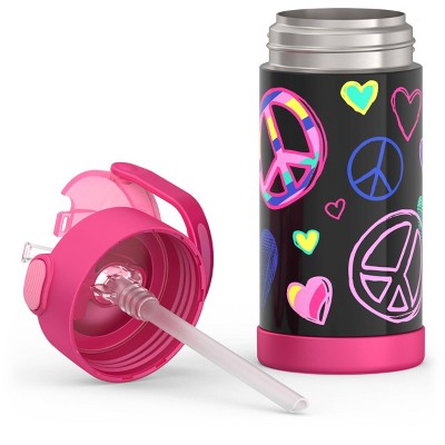 Thermos Kids' 12oz Stainless Steel FUNtainer Water Bottle with Bail Handle - Peace