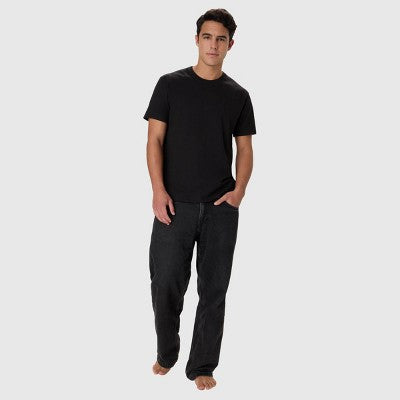 Hanes Men's 5pk T-Shirt Undershirts, Premium Everyday Tee Midweight Crewneck Shirt Pack, Wicking - Black M