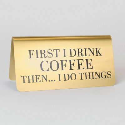 Desktop Plaque: Made for Retail Gold Titanium Freestanding Desk Sign, Office & Retail Signage, 5.14" W x 2.5" H