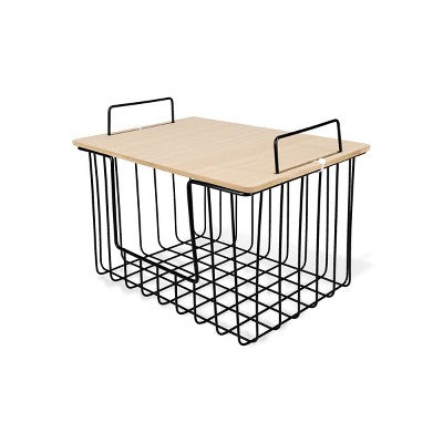 Wide Stackable Wire Baskets Black Open - Bullseye's Playground