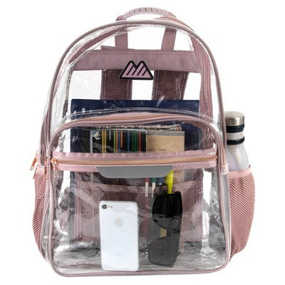 Summit Ridge Clear Backpack - Rose: Water-Resistant School Bag for Kids