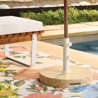 48.5lb Round Outdoor Patio Cantilever Umbrella Base Cream - Threshold (LOCAL PICKUP ONLY)