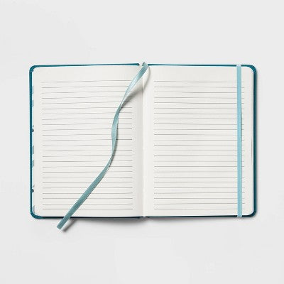 College Ruled Journal 7.75"x5.5" Bookbound Linen Teal - Threshold