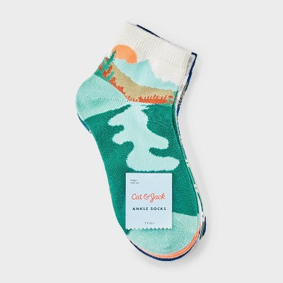 Boys' 7pk Outdoor Ankle Socks - Cat & Jack L