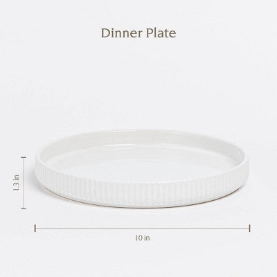 over&back 10" Ribbed Dinner Plate Speckled White
