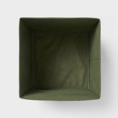 11''x10.5'' Fabric Decorative Storage Bin Corduroy Green - Brightroom
