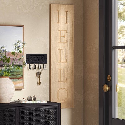 40"x10" Reversible Wood Leaner - Threshold: Farmhouse Style MDF Vertical Decor with Rustic Quote Adage Saying (LOCAL PICKUP ONLY)