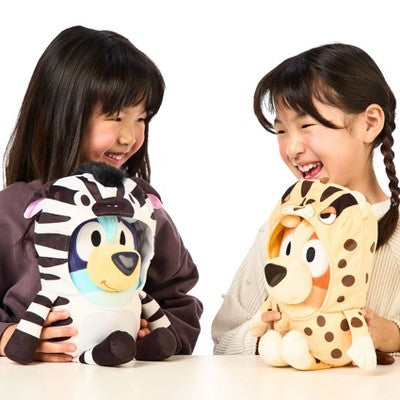 Bluey Siblings Interactive Plush - 2pk: Sound-Effect Fabric Toys, Bluey & Bingo, BBC Licensed Character Dolls
