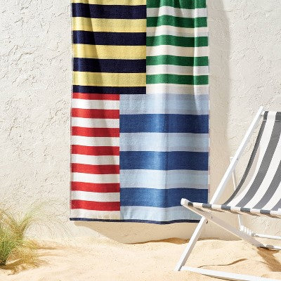 36"x72" Nautical Striped Oversized Beach Towel Multi - Room Essentials