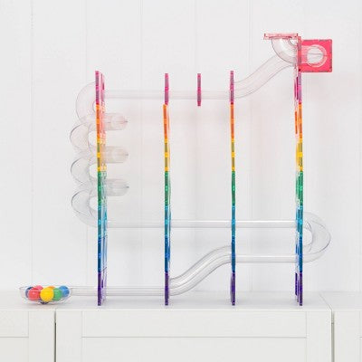 CONNETIX Magnetic Tiles Bright Ball Run Pack : Creative Building Educational Toy Set 122pc