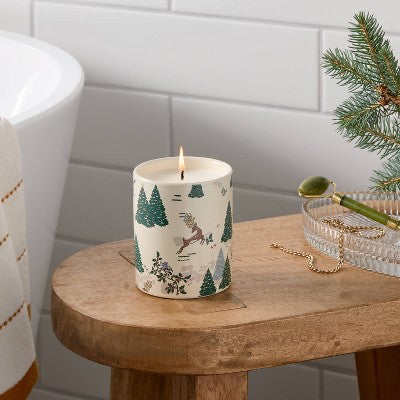 12.3oz Printed Ceramic Jar Candle Apple Cinnamon Joy - Threshold