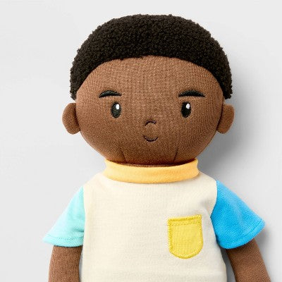 15" Soft Toddler Doll Boy - Black Hair - Gigglescape