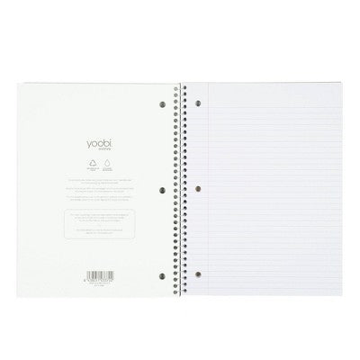 Yoobi Evolve 1 Subject Notebooks 8"x10.5" College Ruled Charcoal Striped