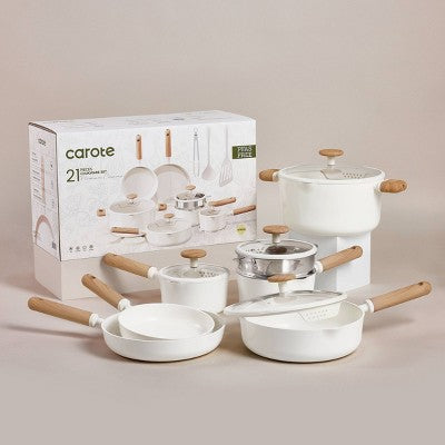 Carote 21pc Ceramic Nonstick Cookware Set Cream (LOCAL PICKUP ONLY)