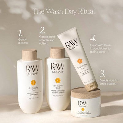 Raw Sugar The Mighty Curl Leave-In Conditioner - Papaya + Coconut - 5 fl oz: Vegan, Moisturizing, Smoothing, Curly Hair