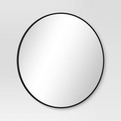 28" Round Metal Mirror Black - Room Essentials (LOCAL PICKUP ONLY)