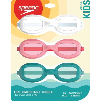 Speedo Endcap Kids' - 3pk: Swim Goggles for Ages 3-6, Polycarbonate, PVC