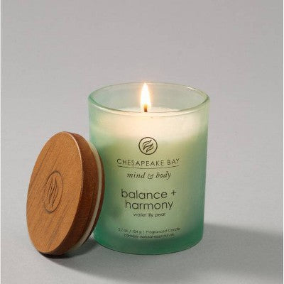 3.7oz Lidded Glass Jar Candle Water Lily Pear - Chesapeake Bay Candle: Soy Wax Blend with Essential Oils, 24hr Burn Time